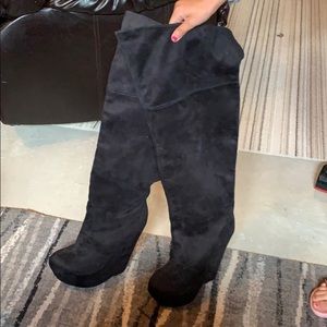 Thigh high wedge boots size 9